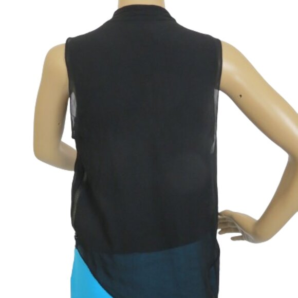 AllSaints Silk Asymmetrical Draped Blouse with Pointed Hem - Picture 5 of 7